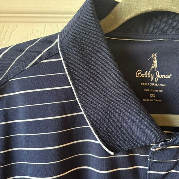 Bobby Jones Performance Moselem Springs Golf Club Stripe Polo Navy XXL - Picture 5 of 13
